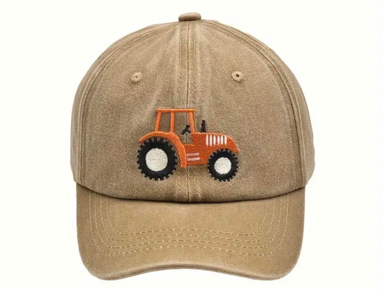 Retro Tractor Vintage Washed Baseball Cap