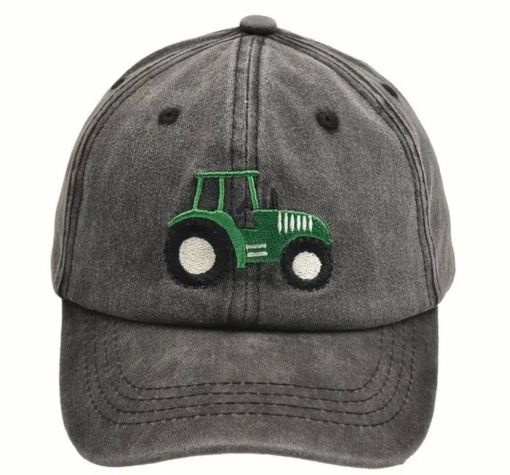 Retro Tractor Vintage Washed Baseball Cap