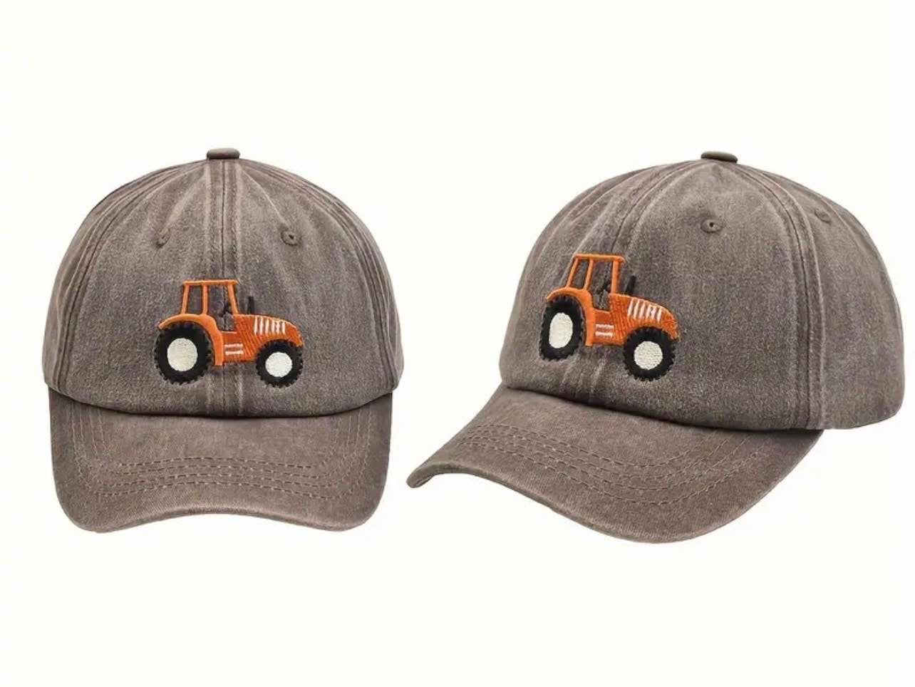 Retro Tractor Vintage Washed Baseball Cap