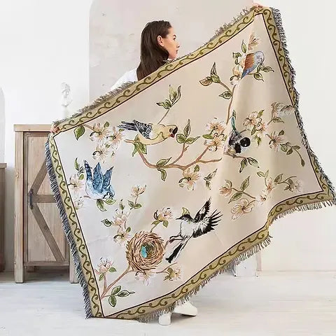 LARGE BOHO BIRDY Throw / Blanket / Beach Rug