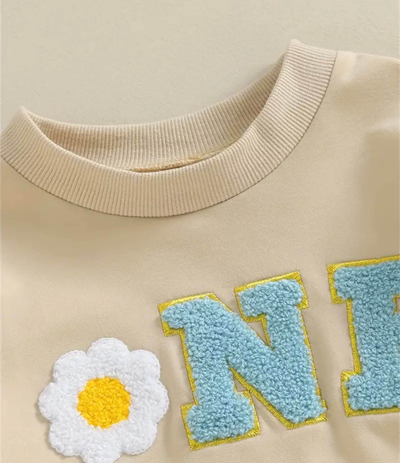 'ONE' Cute Flower Embroidered Long Sleeve Romper - A cozy and stylish outfit for toddlers, perfect for spring and autumn.