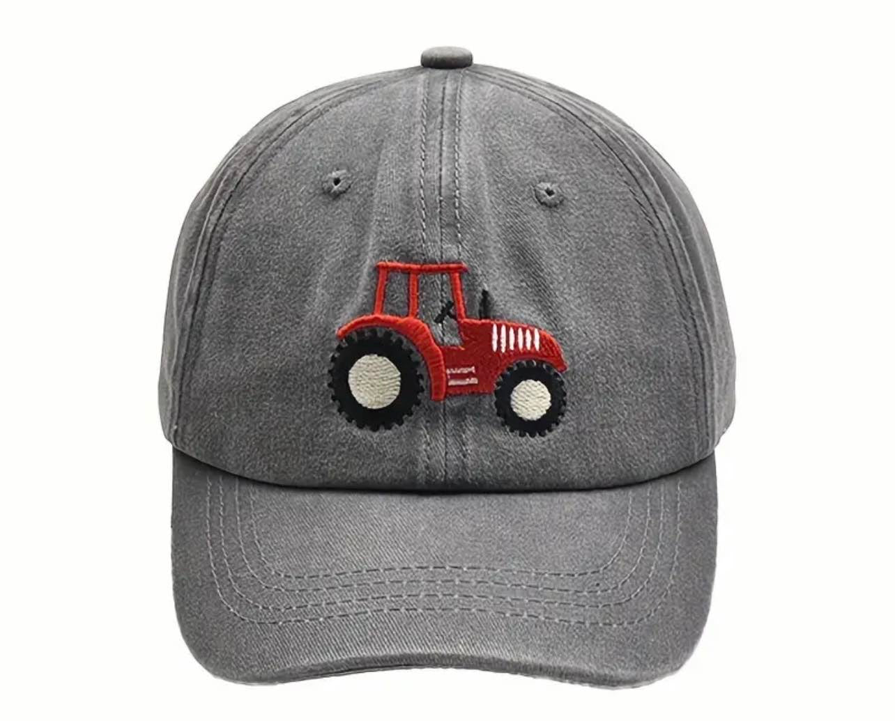 Red Tractor on dark hat for boys Australia